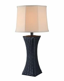 Kenroy 30in Wicker Indoor/Outdoor Table Lamp Home Outdoor Lighting