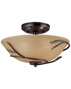 Kenroy 3-Light Rustic Flush Mount Home Sconces & Wall Mounts