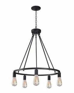 Kenroy Hixon Forged 5-Light Chandelier Home Ceiling Lighting