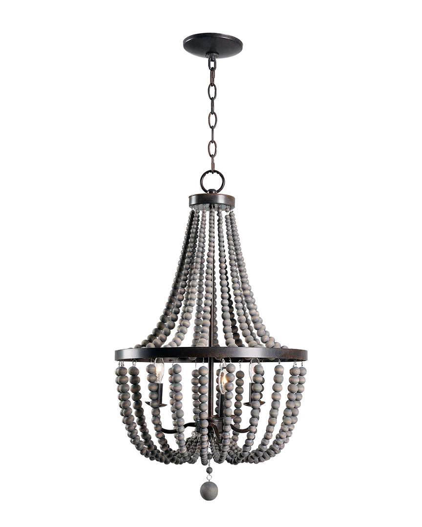 Kenroy Home 3-Light Wood Bead Chandelier Ceiling Lighting 1 Kenroy Home 3-Light Wood Bead Chandelier Ceiling Lighting